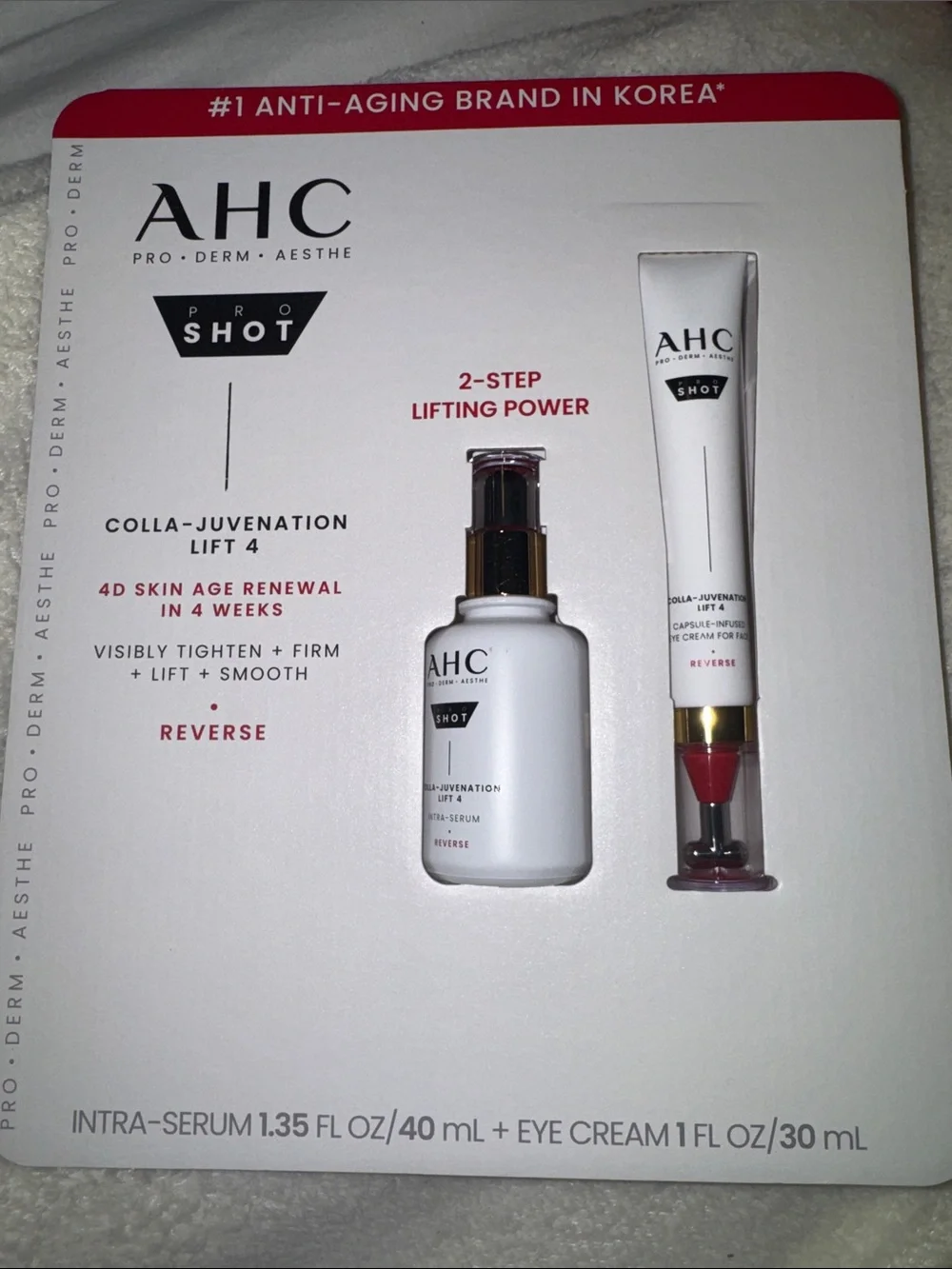 AHC Pro Shot Colla Juvenation Lift 4 Duo Serum Eye & Face Cream 40ml/30ml